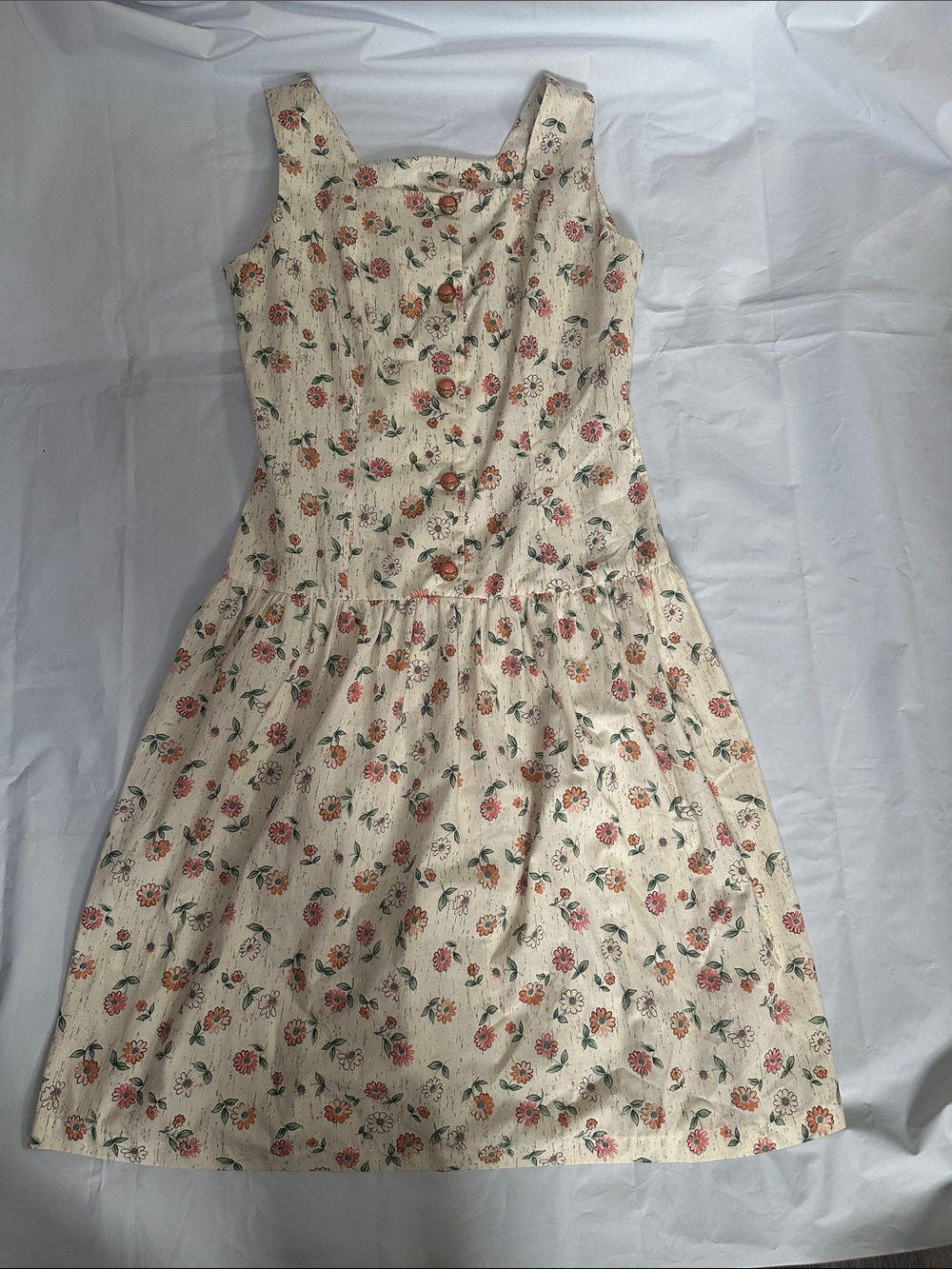🌸✨ Vintage Floral Button-Front Dress – Size 32 Tall ✨🌸